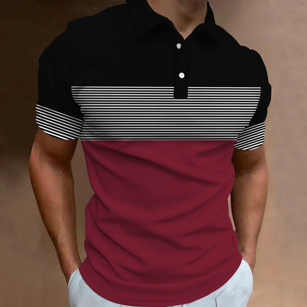 New Men'S Polo Shirt Stripe Print Simplemale Clothing Summer Casual Short Sleeve Oversize Shirt Fashion Breath Swea Tshirt Tops
New Men'S Polo Shirt Stripe Print Simplemale Clothing Summer Casual Short Sleeve Oversize Shirt Fashion Breath Swea Tshirt Tops