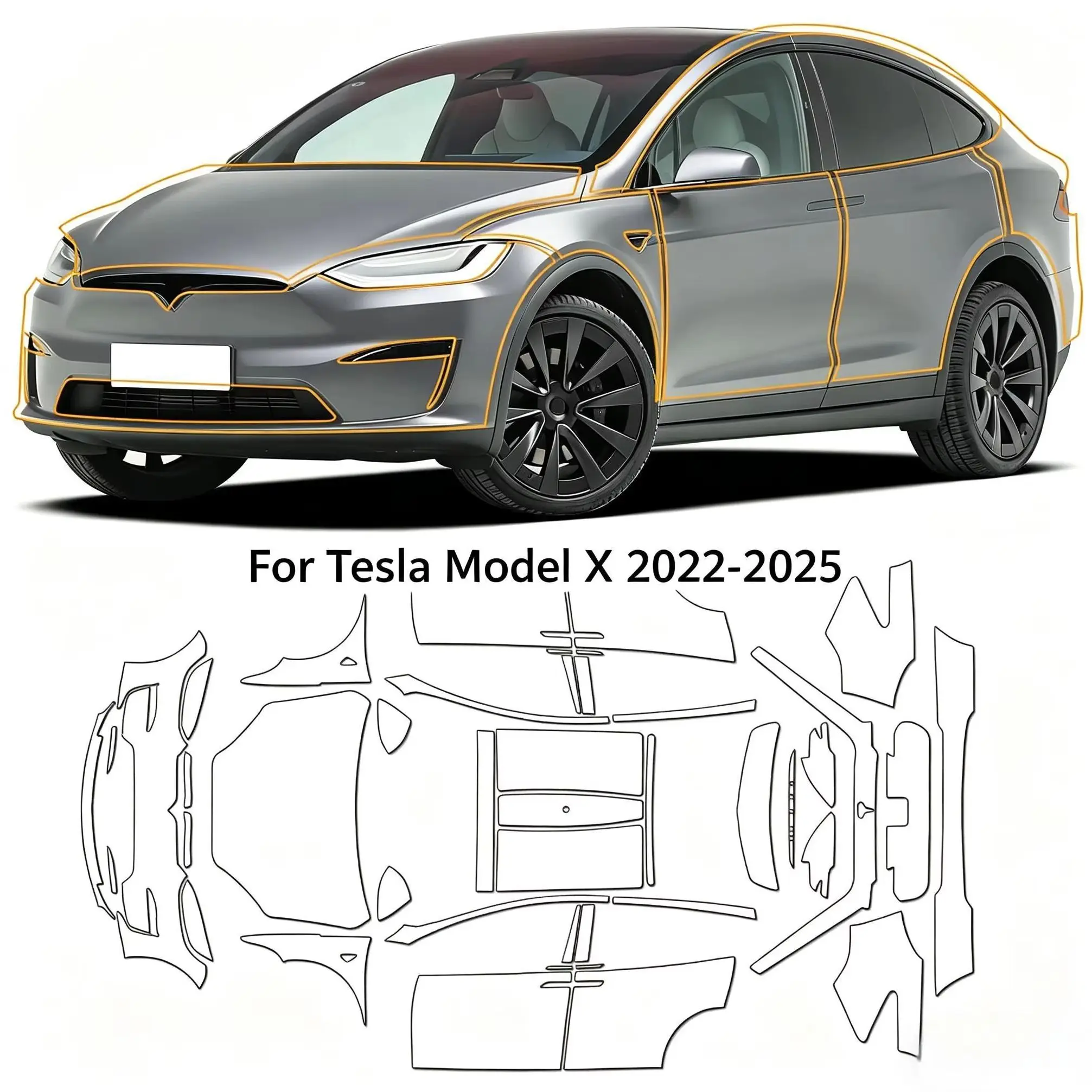 8.5Mil TPU Bumper Hood Paint Protection Film For Tesla Model X 2022-2025 Pre-cut PPF Clear Bra Car Body Anti-Scratch Resistant
8.5Mil TPU Bumper Hood Paint Protection Film For Tesla Model X 2022-2025 Pre-cut PPF Clear Bra Car Body Anti-Scratch Resistant 