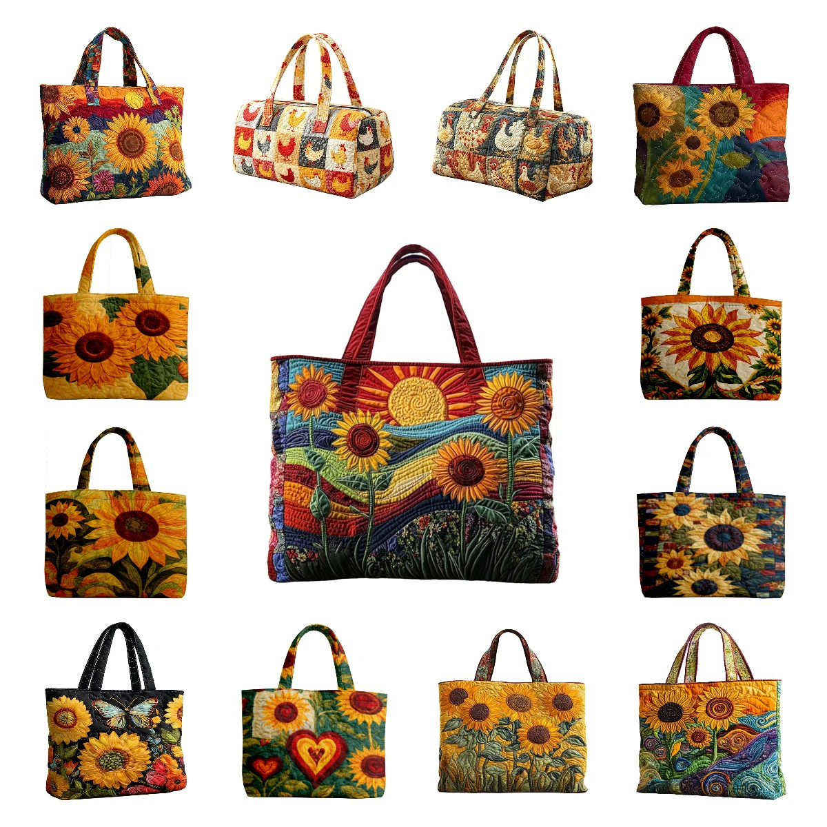 Vintage Sunflower Quilted Tote Boho Floral Print Travel Tote HandBag Women Daily Shopping Bags
Vintage Sunflower Quilted Tote Boho Floral Print Travel Tote HandBag Women Daily Shopping Bags