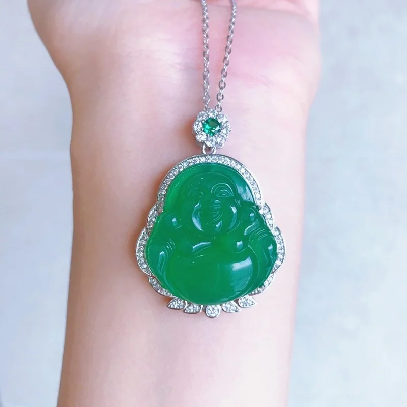 Natural Agate Ice-green Chalcedony Buddha Pendant Ladies Fashion Necklace Clavicle Chain Jewelry
Natural Agate Ice-green Chalcedony Buddha Pendant Ladies Fashion Necklace Clavicle Chain Jewelry