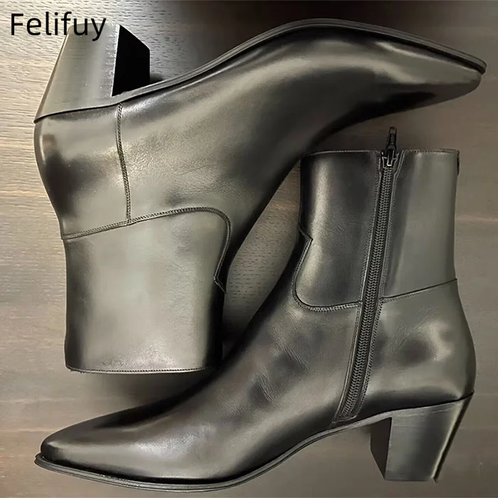 Customized Business Boots For Men Zipper Ankle Real Leather Fashion Retro Chunky Heel Men’s Shoes Black Nice Shoes Handmade
Customized Business Boots For Men Zipper Ankle Real Leather Fashion Retro Chunky Heel Men’s Shoes Black Nice Shoes Handmade