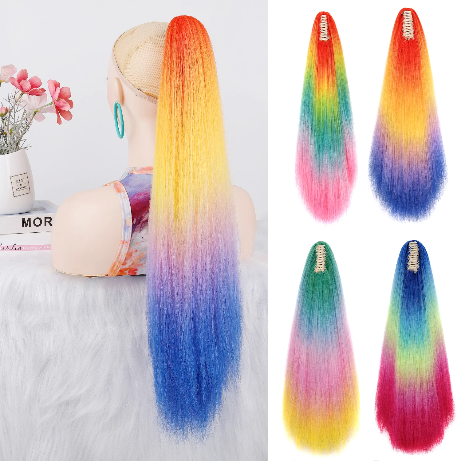 Накладной хвост-шиньон с эффектом омбре «Радуга», прямые волосы Яки, на заколке-крабе, синтетический, для косплея, для девочек
Накладной хвост-шиньон с эффектом омбре «Радуга», прямые волосы Яки, на заколке-крабе, синтетический, для косплея, для девочек