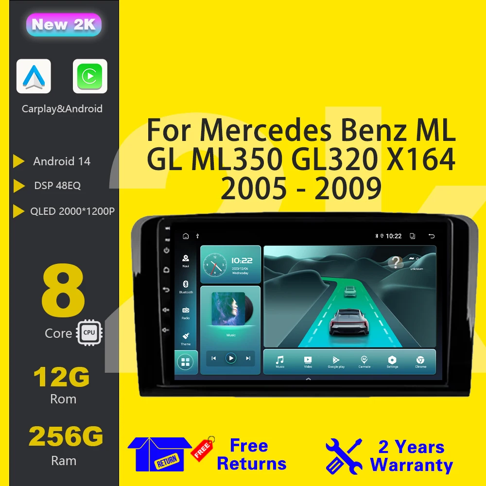 Android 14 For Mercedes Benz ML GL ML350 GL320 X164 2005 - 2009 Carplay Multimedia Player IPS LED 8 CORE 2 DIN GPS
Android 14 For Mercedes Benz ML GL ML350 GL320 X164 2005 - 2009 Carplay Multimedia Player IPS LED 8 CORE 2 DIN GPS