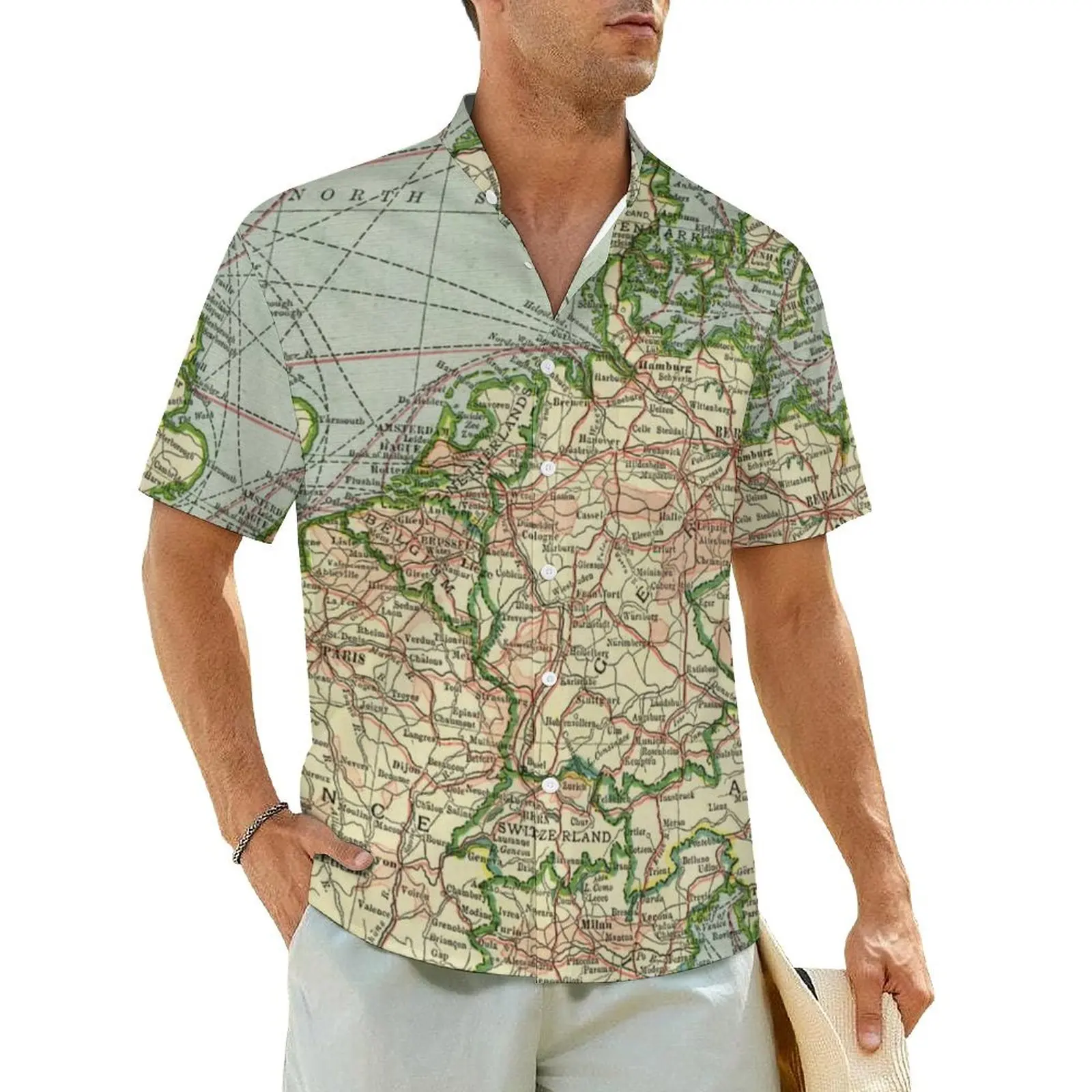 Vintage Europe Map Beach Shirt Old World Maps Summer Casual Shirts Men Elegant Blouses Short Sleeve Street Style Graphic Clothes
Vintage Europe Map Beach Shirt Old World Maps Summer Casual Shirts Men Elegant Blouses Short Sleeve Street Style Graphic Clothes