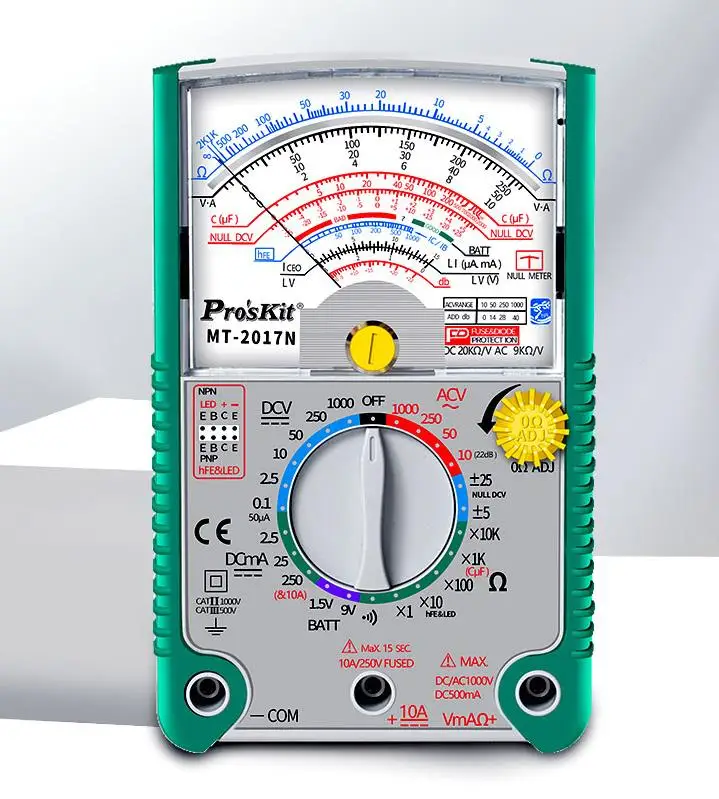 Baogong pointer multimeter high-precision mechanical anti-burning pointer universal meter 26-speed MT-2017N electrician portable
Baogong pointer multimeter high-precision mechanical anti-burning pointer universal meter 26-speed MT-2017N electrician portable