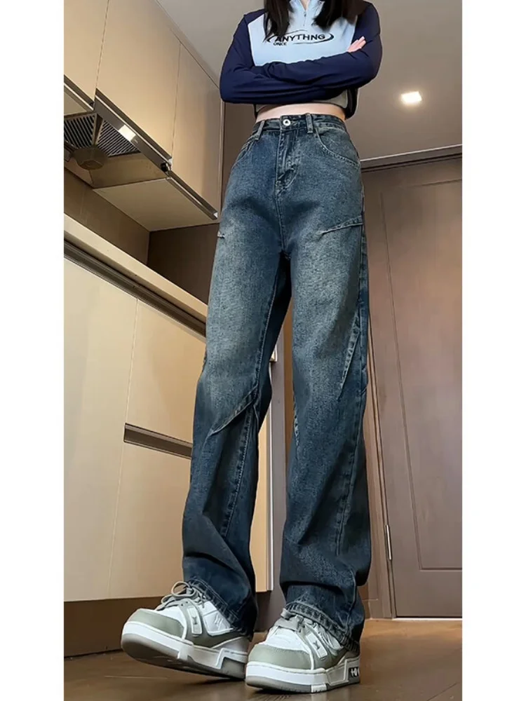 Retro Waed Blue Men's Jeans High Street Sle Straight Leg Wide Leg Long Trousers Autumn Winter Slimming Effect
Retro Waed Blue Men's Jeans High Street Sle Straight Leg Wide Leg Long Trousers Autumn Winter Slimming Effect