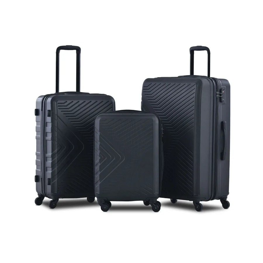 3 Piece Luggage Sets ABS Lightweight Suitcase with Two Hooks Spinner Wheels TSA Lock 20 24 28 Black
3 Piece Luggage Sets ABS Lightweight Suitcase with Two Hooks Spinner Wheels TSA Lock 20 24 28 Black