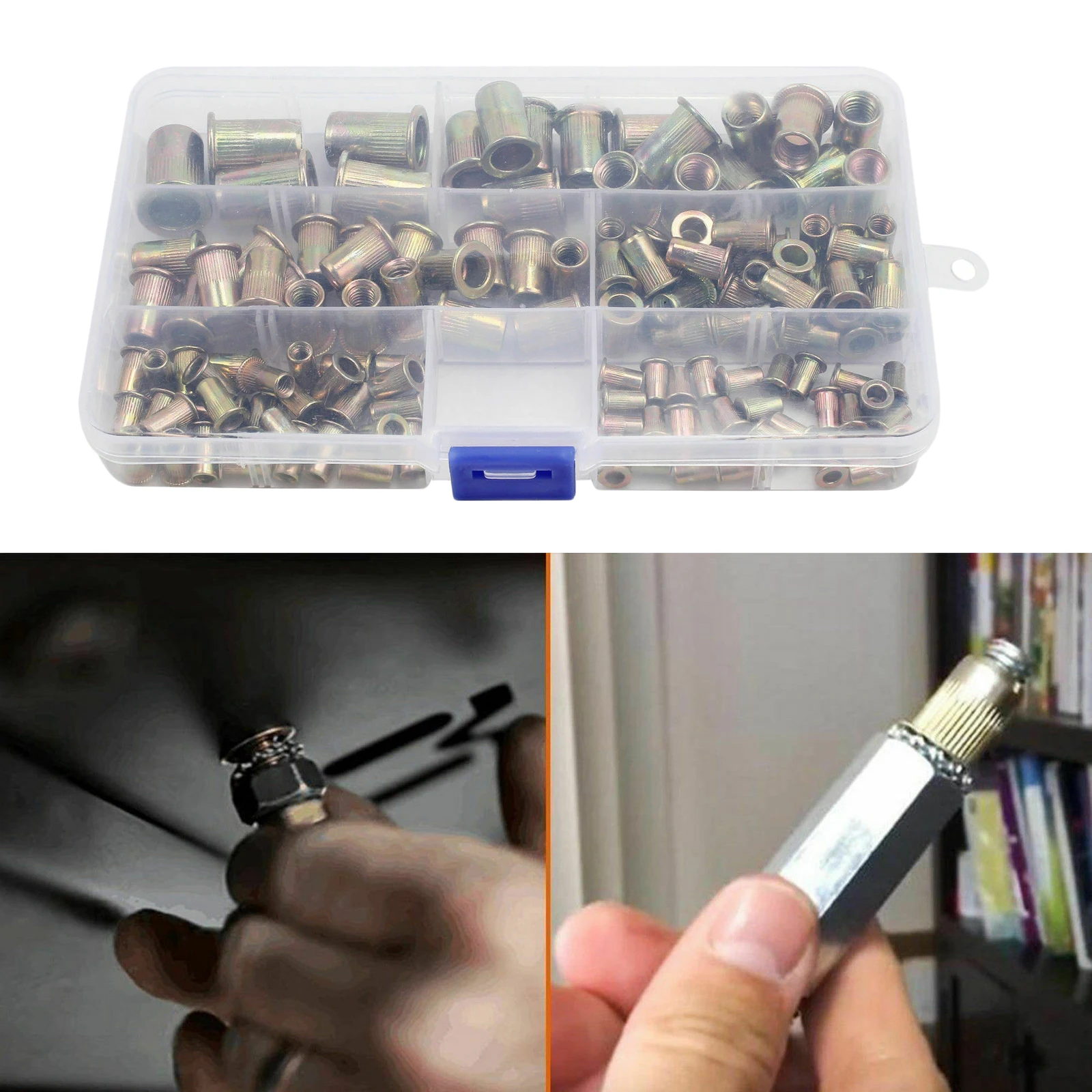 Заклепка Гайка Плоская головка Ассортимент резьбовых вставок Высокопрочный Прочный
Заклепка Гайка Плоская головка Ассортимент резьбовых вставок Высокопрочный Прочный