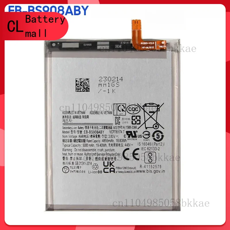Высококачественный аккумулятор для телефона EB-BS908ABY для Samsung Galaxy S22 Ultra 5G 5000 мАч
Высококачественный аккумулятор для телефона EB-BS908ABY для Samsung Galaxy S22 Ultra 5G 5000 мАч