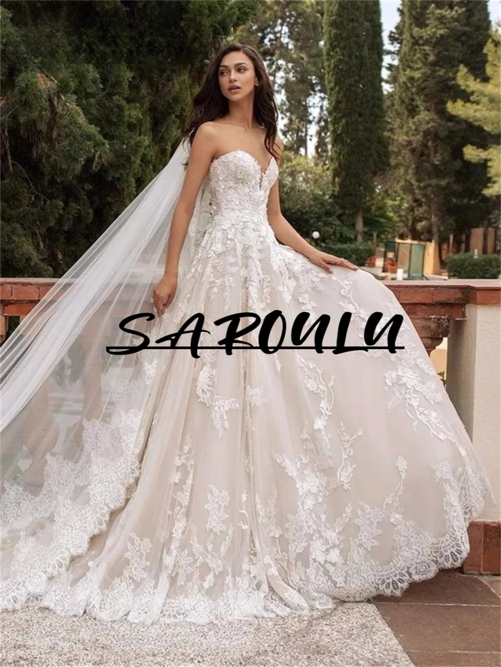Romantic Tulle A Line Wedding Dresses Woman Flower Appliqued Bride Dresses Sweetheart Charming Bridal Gown Customized
Romantic Tulle A Line Wedding Dresses Woman Flower Appliqued Bride Dresses Sweetheart Charming Bridal Gown Customized