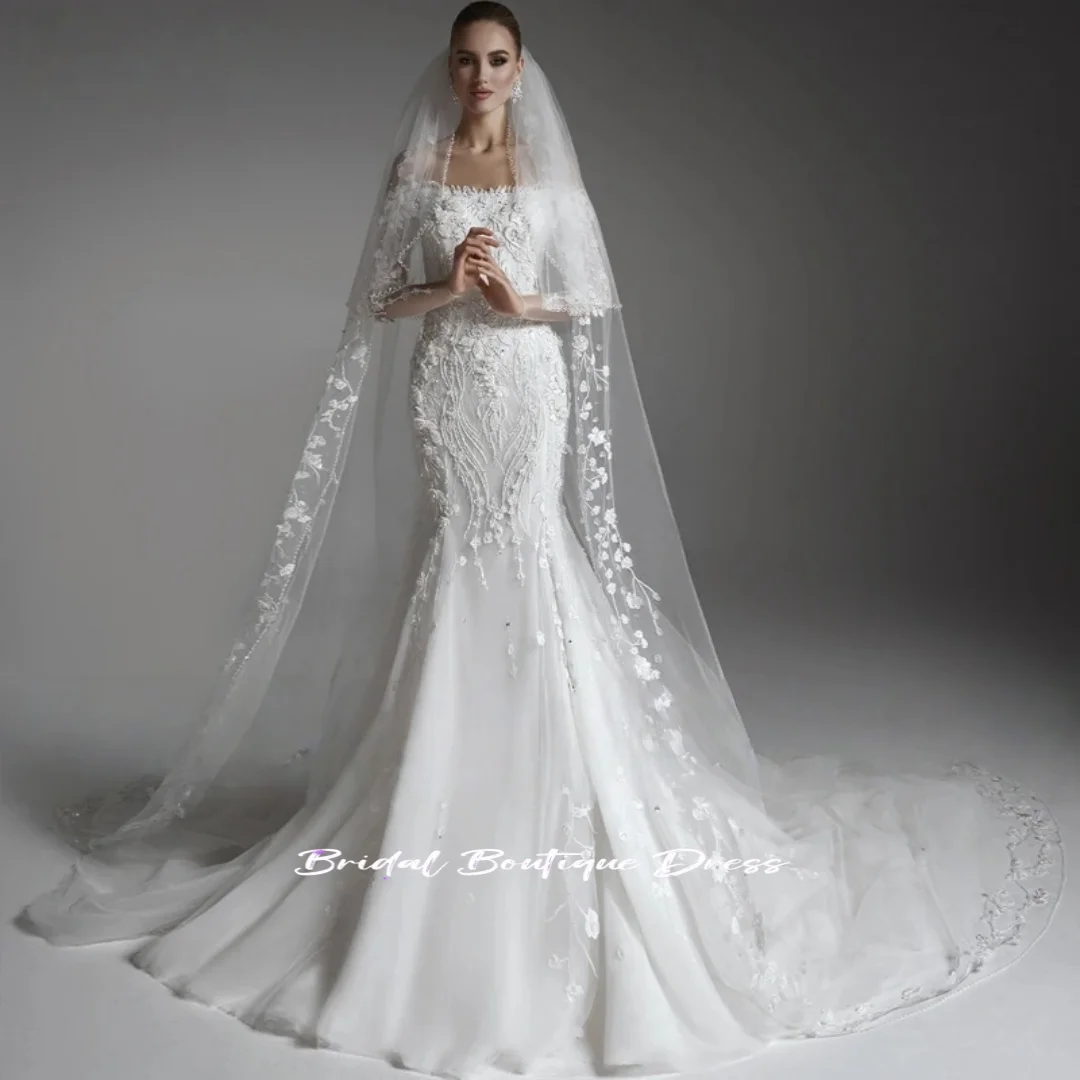 Customized Luxury Beading Sexy Mermaid Wedding Dress Long Sleeve Appliques Detachable Train Trumpet Bridal Gown
Customized Luxury Beading Sexy Mermaid Wedding Dress Long Sleeve Appliques Detachable Train Trumpet Bridal Gown