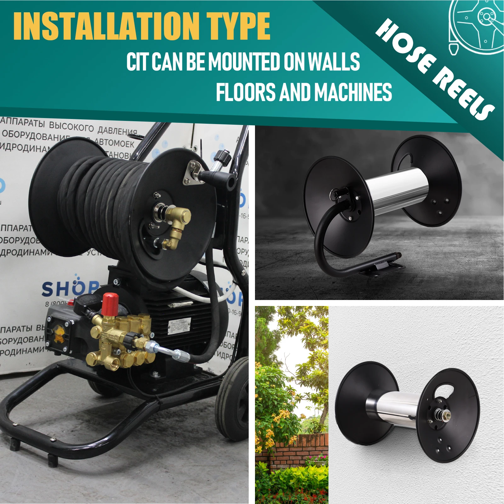 Stainless Steel Manual Crank Hose Reel for Pressure Washer, 100ft Capacity with 5ft Leader Hose, Wall or Floor Mount with 90 Degree Elbow Adapter, 3/8" NPT Swivel for Air Water Liquids
Stainless Steel Manual Crank Hose Reel for Pressure Washer, 100ft Capacity with 5ft Leader Hose, Wall or Floor Mount with 90 Degree Elbow Adapter, 3/8" NPT Swivel for Air Water Liquids
