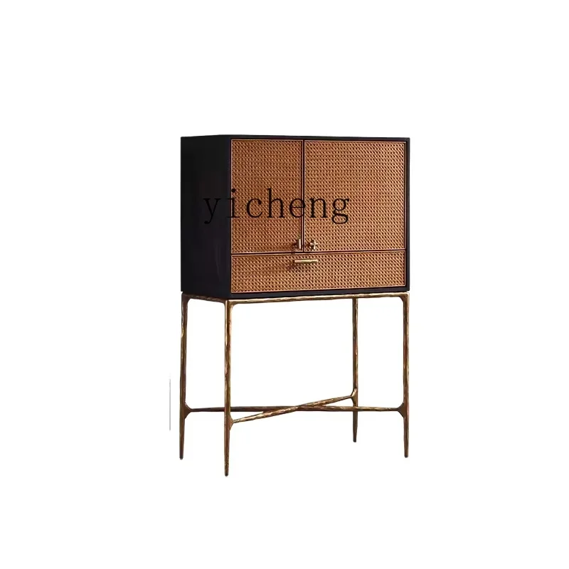 TQH modern retro furniture hand-forged wrought iron wine cabinet light luxury medium and ancient style storage rattan
TQH modern retro furniture hand-forged wrought iron wine cabinet light luxury medium and ancient style storage rattan