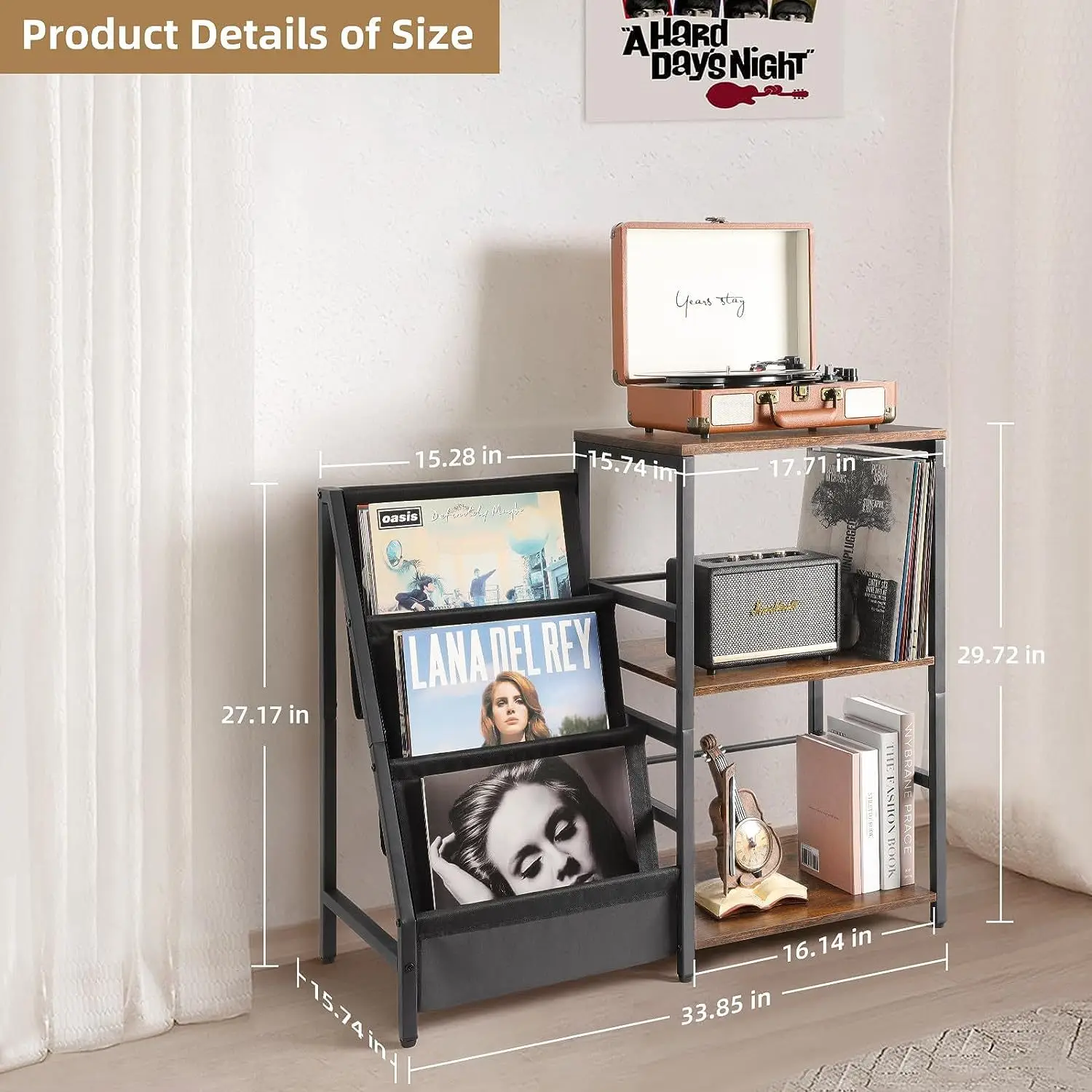 Hooqu Vinyl Record Holder End Table 3-Tier Record Storage Turntable Stand Record Player Table Stand
Hooqu Vinyl Record Holder End Table 3-Tier Record Storage Turntable Stand Record Player Table Stand