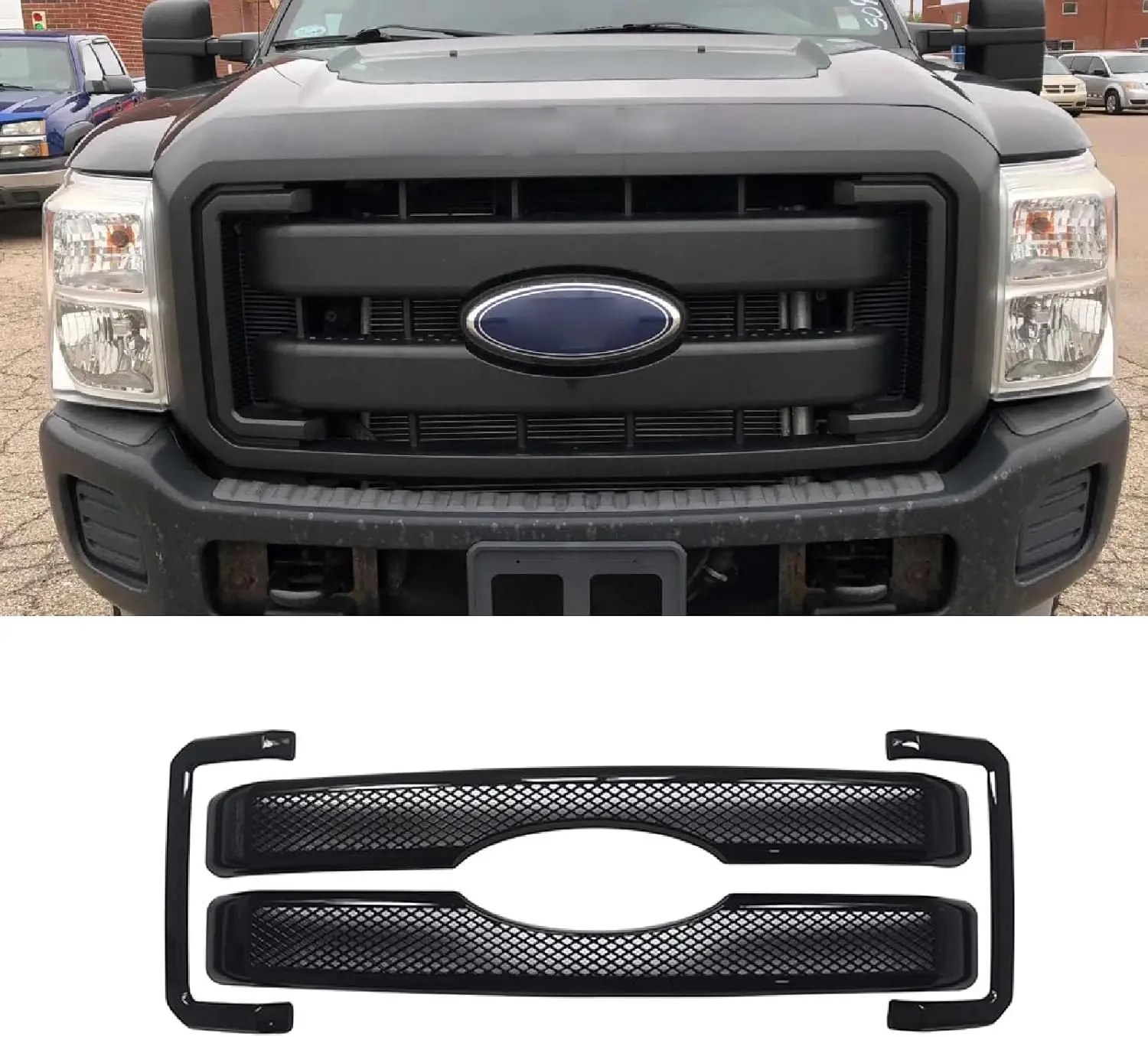 Front Grille Covers for 2011-2016 Ford F-250 F-350 F-450 Super Duty ABS Painted Black Hood Bumper Grill Trim (Not Replacement)
Front Grille Covers for 2011-2016 Ford F-250 F-350 F-450 Super Duty ABS Painted Black Hood Bumper Grill Trim (Not Replacement)
