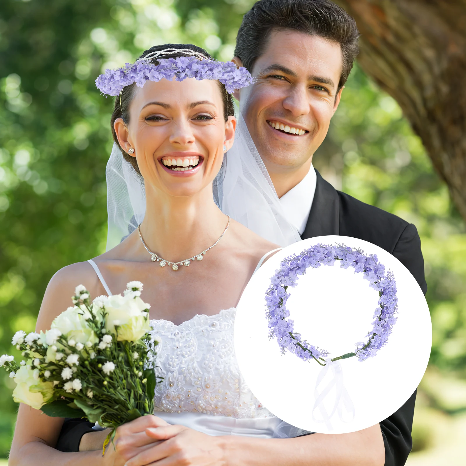 Lavender Garland Hairband Floral Crown Bridal Headpiece Wreath Girls Soft Cloth Realistic Texture Wedding Party Accessories Hair
Lavender Garland Hairband Floral Crown Bridal Headpiece Wreath Girls Soft Cloth Realistic Texture Wedding Party Accessories Hair