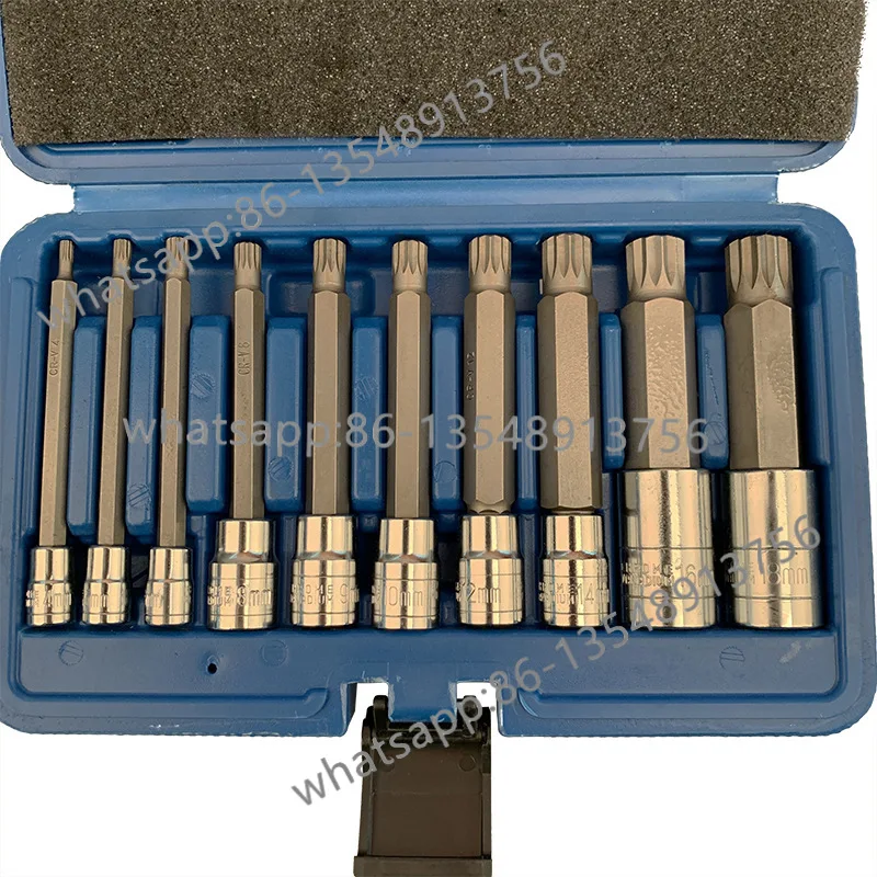 10PCS Triple Square Spline Bit Socket Set 1/4" 3/8" 1/2 Tamper Proof Long Reach Machine Repair Auto Repair Professional Tool
10PCS Triple Square Spline Bit Socket Set 1/4" 3/8" 1/2 Tamper Proof Long Reach Machine Repair Auto Repair Professional Tool