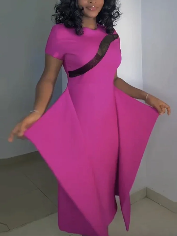 Fuchsia Short Sleeve Dresses for Women Side Drape and Sheer Black Accent Stylish Pick for Cocktail Party Dinners or Celebrations
Fuchsia Short Sleeve Dresses for Women Side Drape and Sheer Black Accent Stylish Pick for Cocktail Party Dinners or Celebrations
