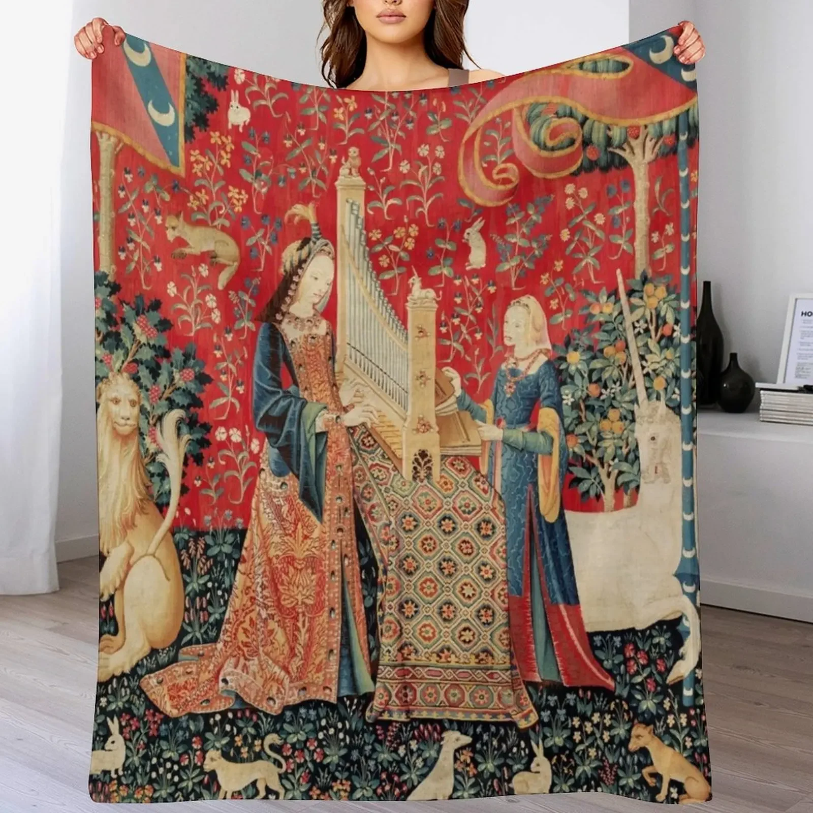 UNICORN AND LADY PLAYING ORGAN WITH ANIMALS , Hearing Throw Blanket Soft Home Decor Blanket for Couch Bedroom
UNICORN AND LADY PLAYING ORGAN WITH ANIMALS , Hearing Throw Blanket Soft Home Decor Blanket for Couch Bedroom