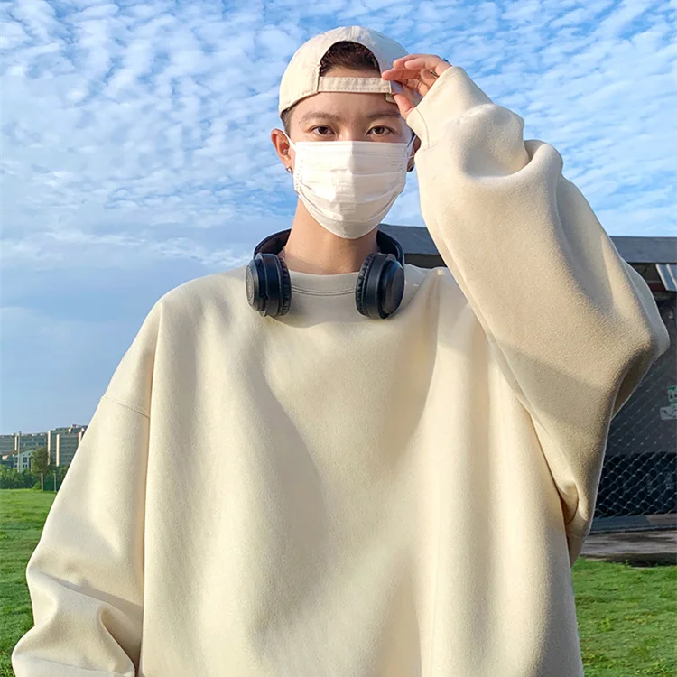 Heavyweight round Neck Sweatshirt Men's Loose Suede Pure Color Base Shirt Autumn Winter Casual Comfortable Polyester Fiber
Heavyweight round Neck Sweatshirt Men's Loose Suede Pure Color Base Shirt Autumn Winter Casual Comfortable Polyester Fiber