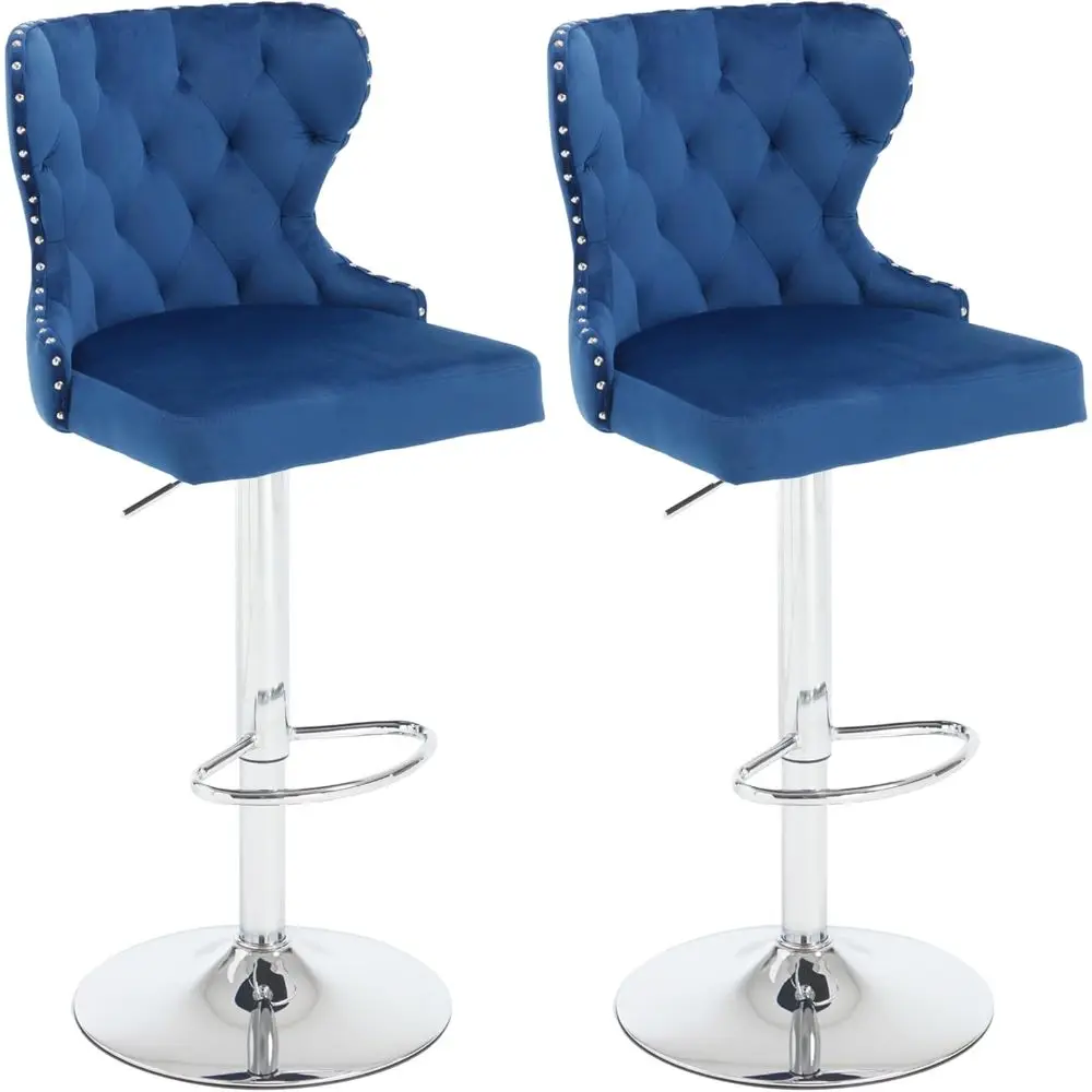 2 Velvet Swivel Bar Stools with High Back, Counter Height, Silver Footrest, Suitable for Kitchen Island, Dining Room, and Home B
2 Velvet Swivel Bar Stools with High Back, Counter Height, Silver Footrest, Suitable for Kitchen Island, Dining Room, and Home B