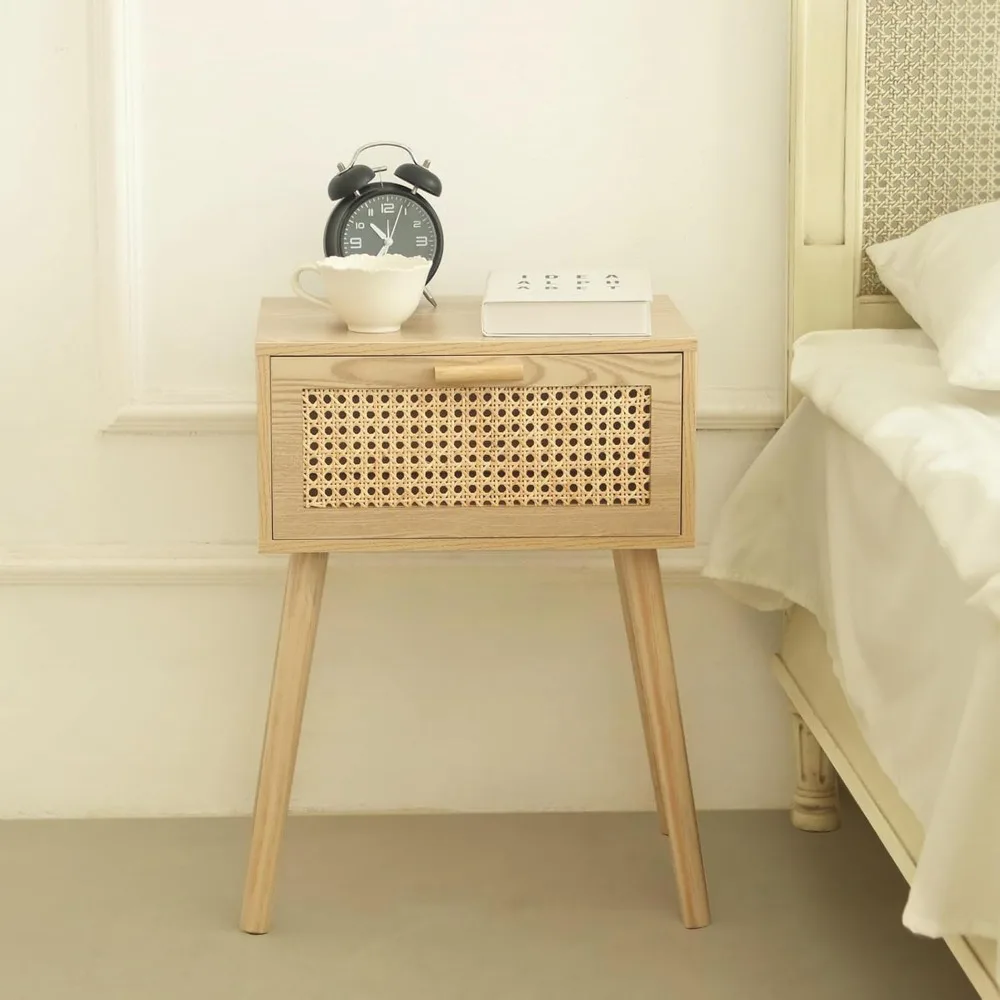 Rattan bedside table, bedside table with rattan drawers, wooden coffee table with storage and solid wood legs (walnut)
Rattan bedside table, bedside table with rattan drawers, wooden coffee table with storage and solid wood legs (walnut)