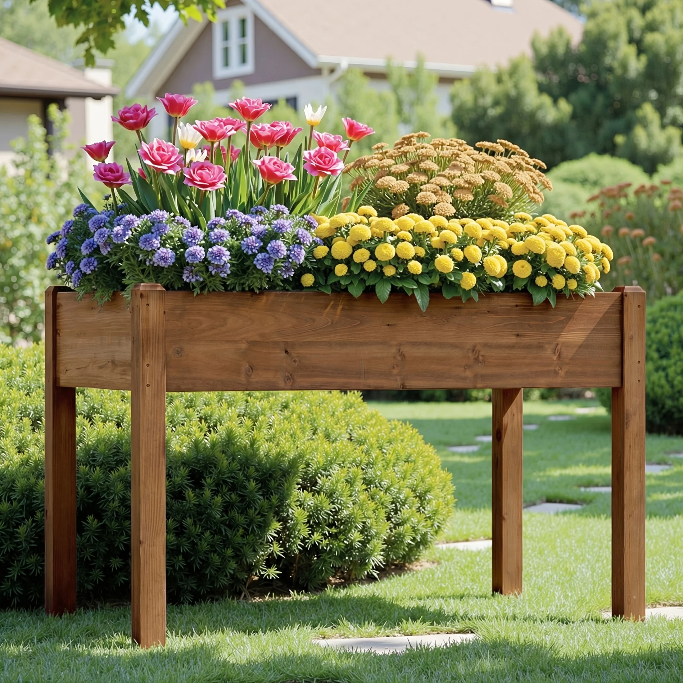 48" X 24" X 30" Wooden Raised Garden Bed - Elevated Planter Box with Drainage & Liner for Backyard/Patio/Balcony
48" X 24" X 30" Wooden Raised Garden Bed - Elevated Planter Box with Drainage & Liner for Backyard/Patio/Balcony