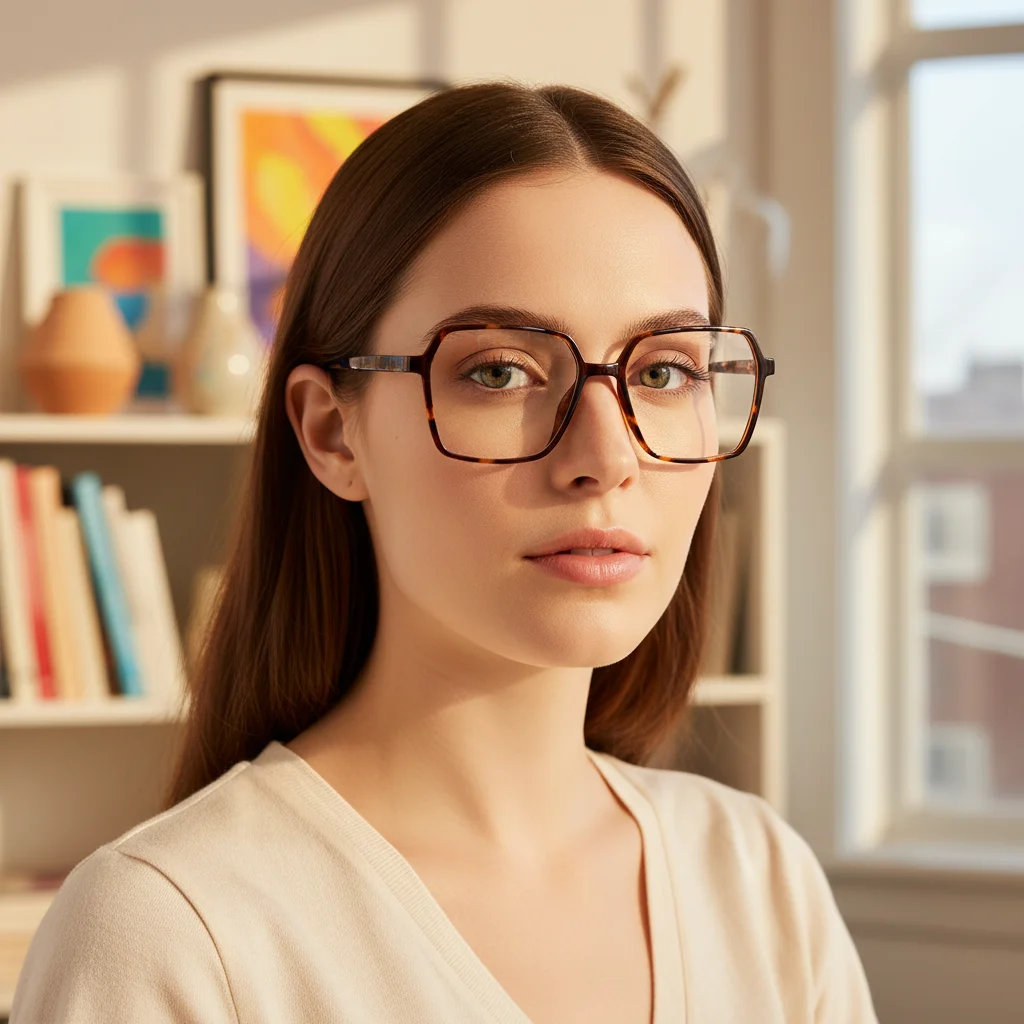 VZONE Optical Glasses Woman Acetate Geometric Frame With Floral Temple Thin Lightweight For Myopia And Fashion Wear
VZONE Optical Glasses Woman Acetate Geometric Frame With Floral Temple Thin Lightweight For Myopia And Fashion Wear