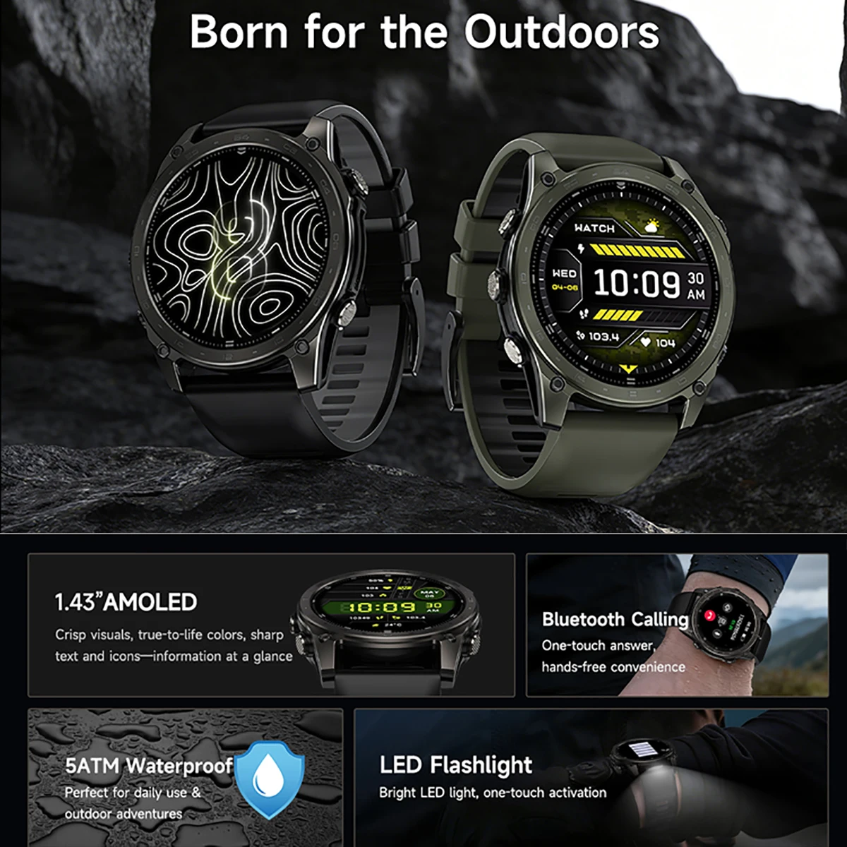 Men Smart Watch 1.43 inches Amoled Screen BT Calling LED Flashlight Compass Altitude Barometer Fitness Tracker Smartwatch T8 Pro
Men Smart Watch 1.43 inches Amoled Screen BT Calling LED Flashlight Compass Altitude Barometer Fitness Tracker Smartwatch T8 Pro