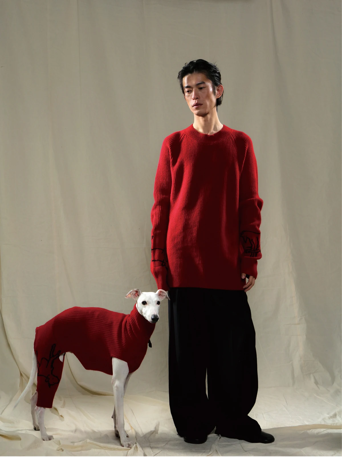 Original Hand-Drawn Pure Woolen round Neck Sweater with Sharp-Mouth Dog Pattern by VAPOURBLUE Loose Fit Long Sleeve Winter Wear
Original Hand-Drawn Pure Woolen round Neck Sweater with Sharp-Mouth Dog Pattern by VAPOURBLUE Loose Fit Long Sleeve Winter Wear
