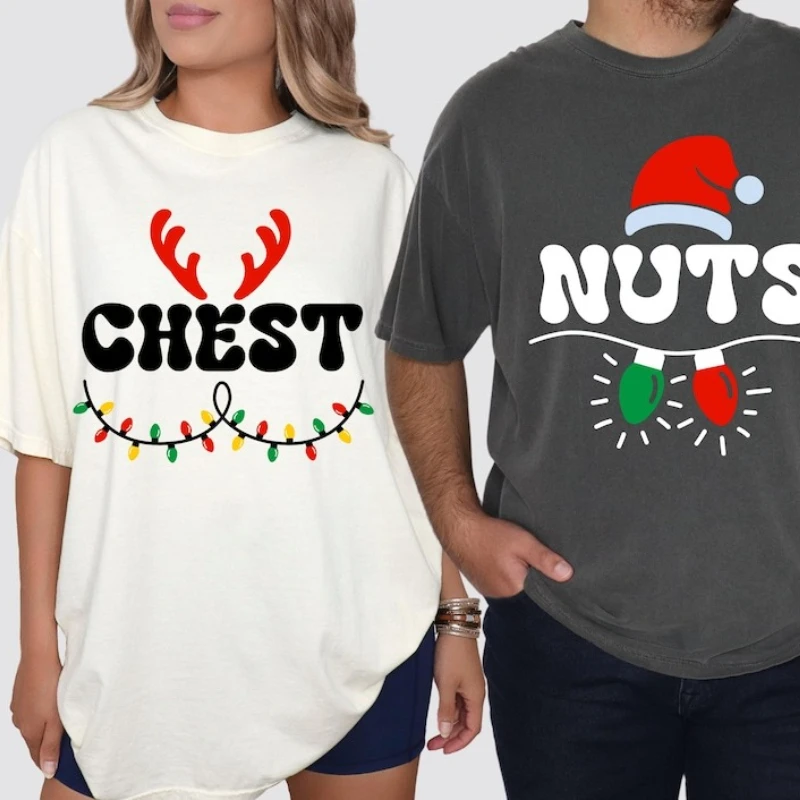 Funny Christmas Couples Shirt Chest “Nuts Matching ” Crewneck High Quality Cotton Tee Unisex Loose Casual Style Graphic Tshirts
Funny Christmas Couples Shirt Chest “Nuts Matching ” Crewneck High Quality Cotton Tee Unisex Loose Casual Style Graphic Tshirts
