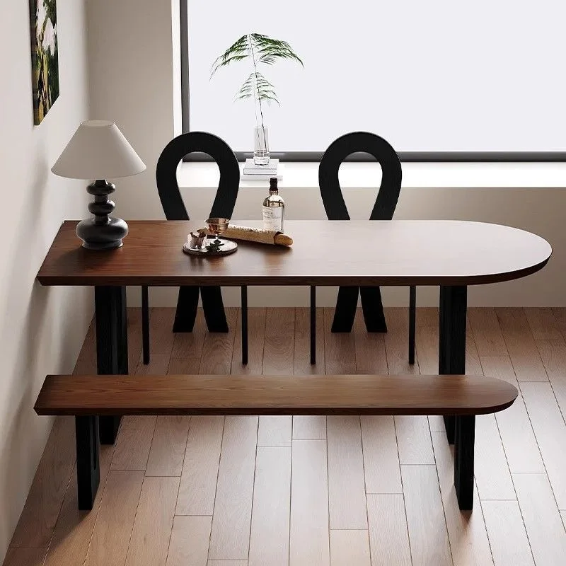 French retro dining table island oval household small apartment black antique living room dining table desk integrated table
French retro dining table island oval household small apartment black antique living room dining table desk integrated table