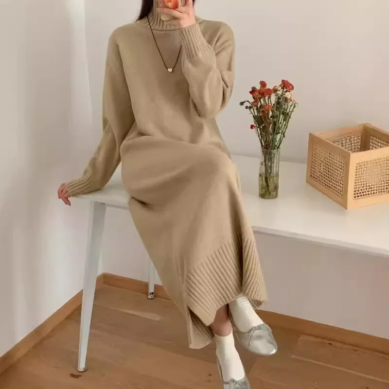 Women Long Dress Knit Dresses Turtleneck Vestidos Y2k Streetwear Full Sleeve Elegant Splice Party Night Work 2025 Autumn Winter
Women Long Dress Knit Dresses Turtleneck Vestidos Y2k Streetwear Full Sleeve Elegant Splice Party Night Work 2025 Autumn Winter