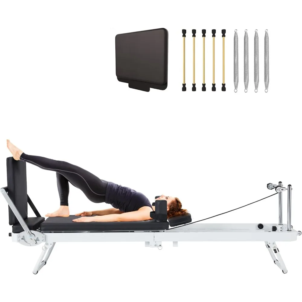 Foldable Reformer Pilates Machine Equipment, with Dual Resistance- Springs and Cords and Jump Boards, Pilates Reformer
Foldable Reformer Pilates Machine Equipment, with Dual Resistance- Springs and Cords and Jump Boards, Pilates Reformer