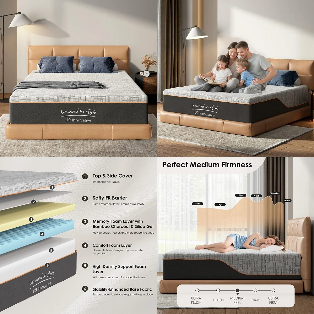 8 Inch King Mattress, Memory Foam Mattress in a Box with Breathable Cover, Green Tea King Size Mattress Pressure Relief, CertiP
8 Inch King Mattress, Memory Foam Mattress in a Box with Breathable Cover, Green Tea King Size Mattress Pressure Relief, CertiP