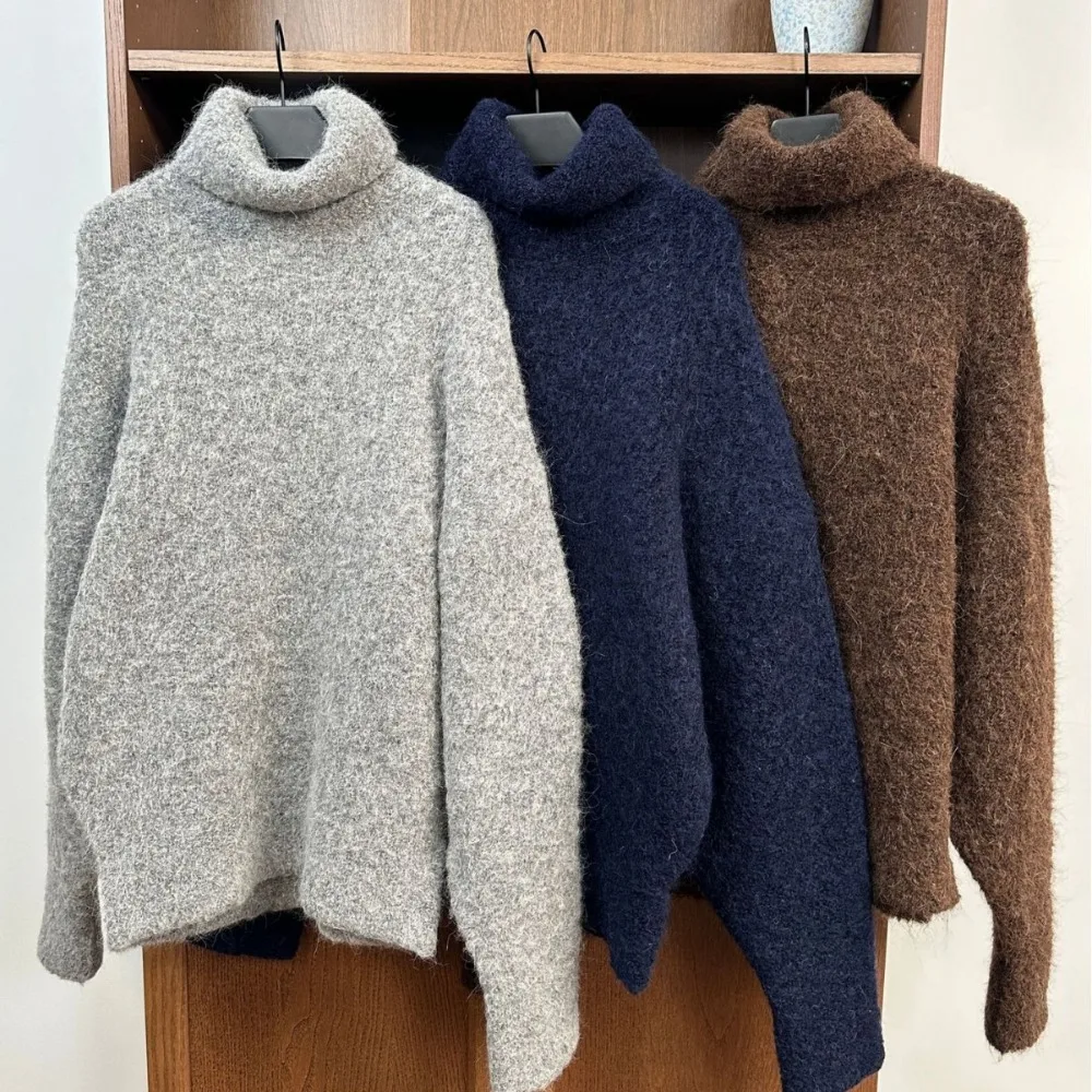 Alpaca and Wool-blend Knitted Turtleneck Sweater Women Pullovers
Alpaca and Wool-blend Knitted Turtleneck Sweater Women Pullovers