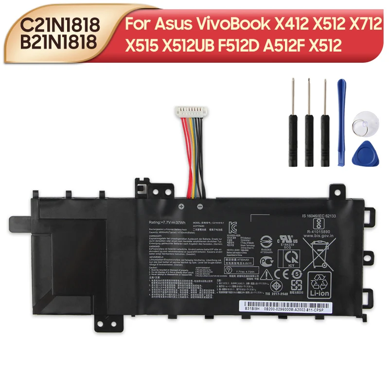 New Replacement Laptop Battery C21N1818 B21N1818 For ASUS VivoBook X512 F512DA F512FA F512FB F512FJ X515 X515MA A509FB A509FJ
New Replacement Laptop Battery C21N1818 B21N1818 For ASUS VivoBook X512 F512DA F512FA F512FB F512FJ X515 X515MA A509FB A509FJ