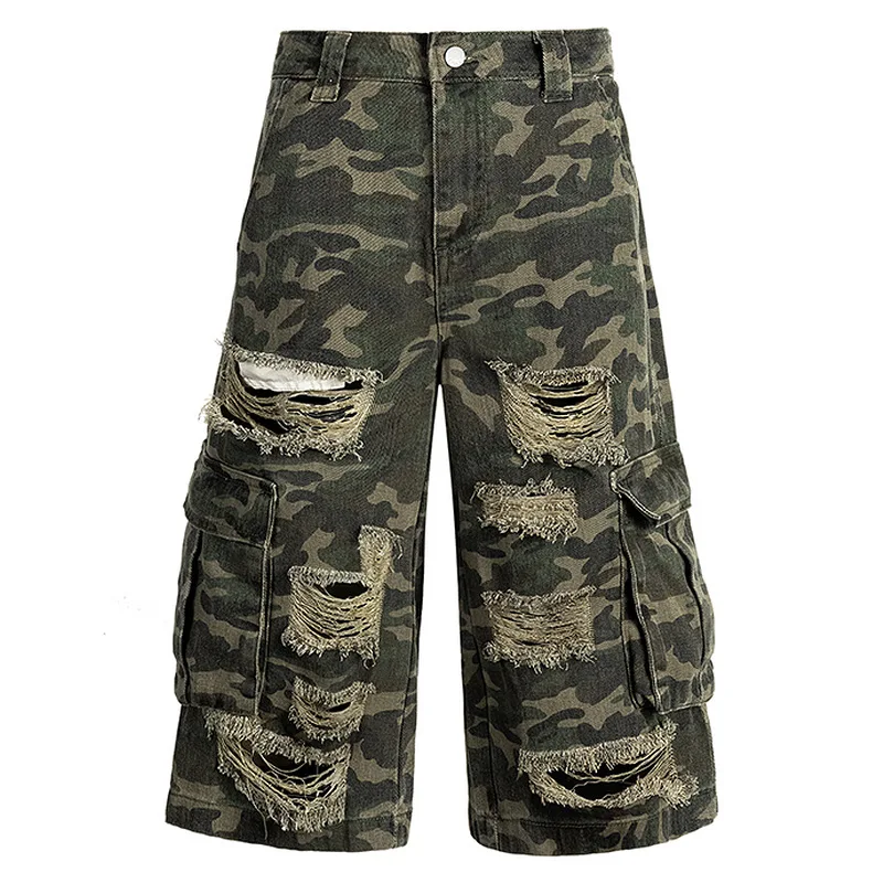 Men's Fashion High Street Destroyed Hip Hop Short Jeans Streetwear Ripped Camouflage Denim Shorts Oversized Vibe Style Shorts
Men's Fashion High Street Destroyed Hip Hop Short Jeans Streetwear Ripped Camouflage Denim Shorts Oversized Vibe Style Shorts