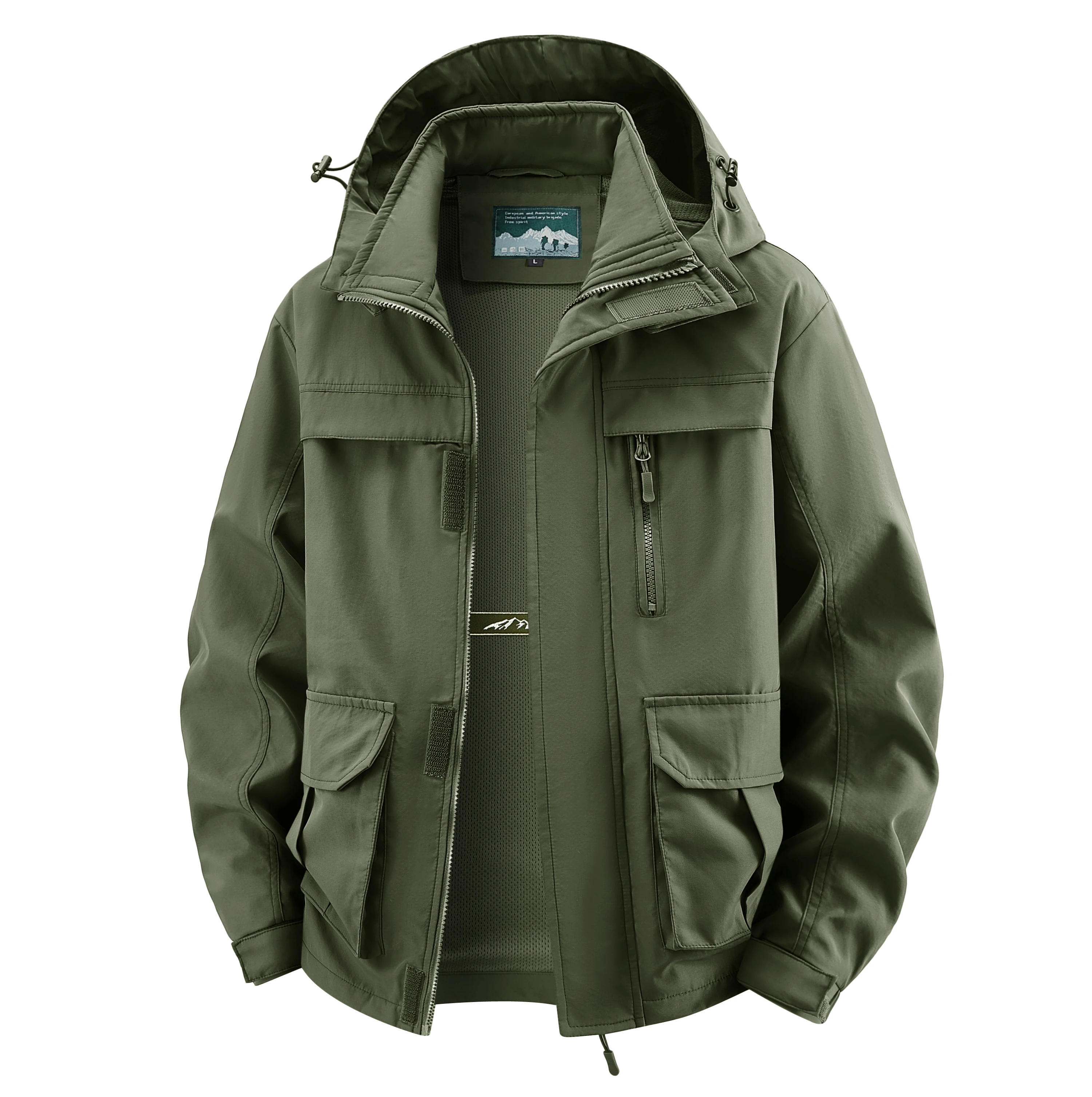 Men's Multi Pocket Hooded Soft Shell Jacket
Men's Multi Pocket Hooded Soft Shell Jacket