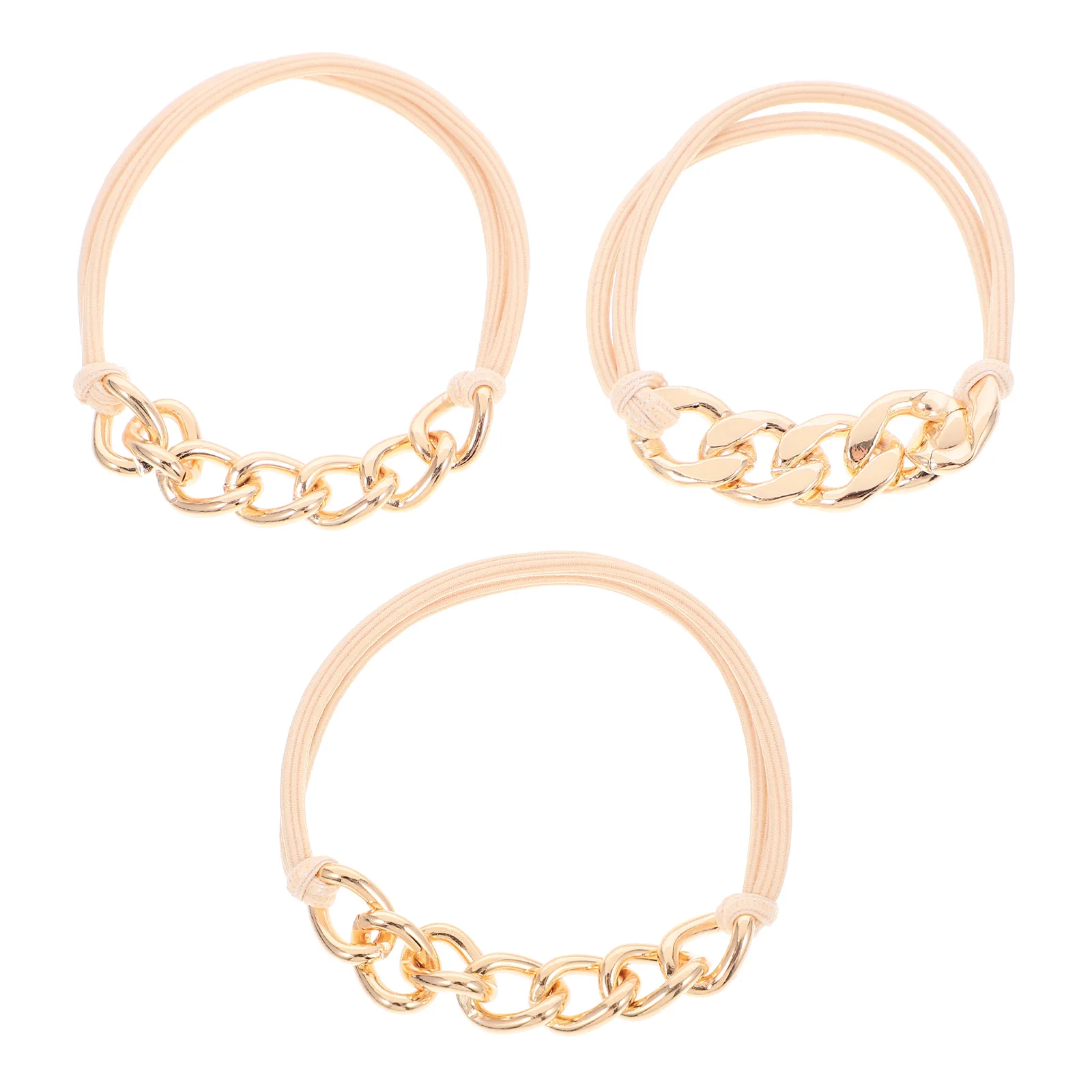 3Pcs Gold Hairband Chain Elastic Ties Alloy Bracelets Ponytail Holders Scrunchies Hair Accessories For Girls Women Hairstyles
3Pcs Gold Hairband Chain Elastic Ties Alloy Bracelets Ponytail Holders Scrunchies Hair Accessories For Girls Women Hairstyles