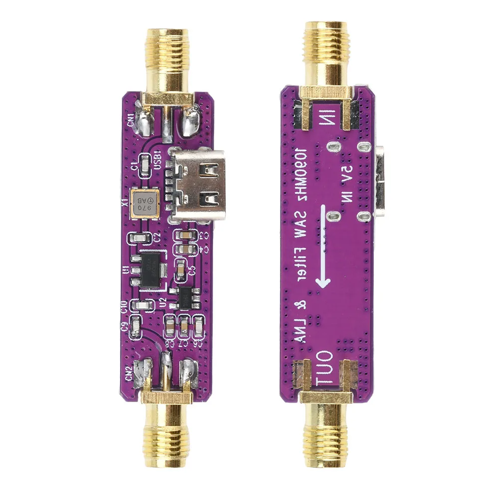 DC 5V Type C 1090MHz ADS-B Active SAW Filter and LNA Low Noise Amplifier Module TA1090EC+TQP3M900 21dB of Gain 
DC 5V Type C 1090MHz ADS-B Active SAW Filter and LNA Low Noise Amplifier Module TA1090EC+TQP3M900 21dB of Gain