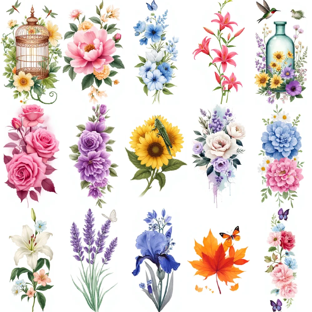 9pcs Temporary Tattoo Waterproof Long-Lasting Body Stickers Purple Orchid Flowers Music Harp With Flowers Flowers And Birdcage
9pcs Temporary Tattoo Waterproof Long-Lasting Body Stickers Purple Orchid Flowers Music Harp With Flowers Flowers And Birdcage