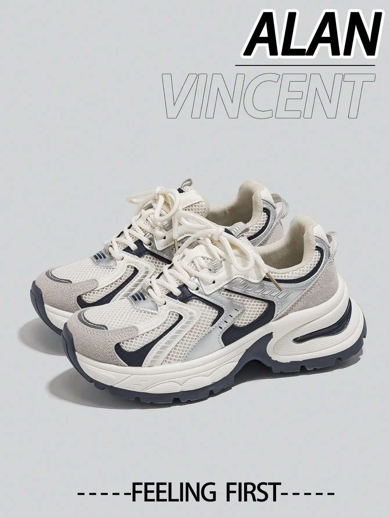 Beige Thick Sole Sneakers Comfortable Breathable Non Slip City Style Daily Outdoor Running Casual Footwear
Beige Thick Sole Sneakers Comfortable Breathable Non Slip City Style Daily Outdoor Running Casual Footwear