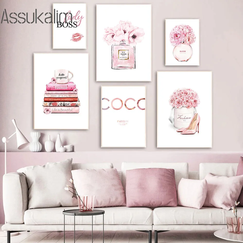 Fashion Wall Art Canvas Painting Perfume Bottle Poster Pink Flower Art Prints Nordic Posters Book Wall Pictures Girl Room Decor
Fashion Wall Art Canvas Painting Perfume Bottle Poster Pink Flower Art Prints Nordic Posters Book Wall Pictures Girl Room Decor