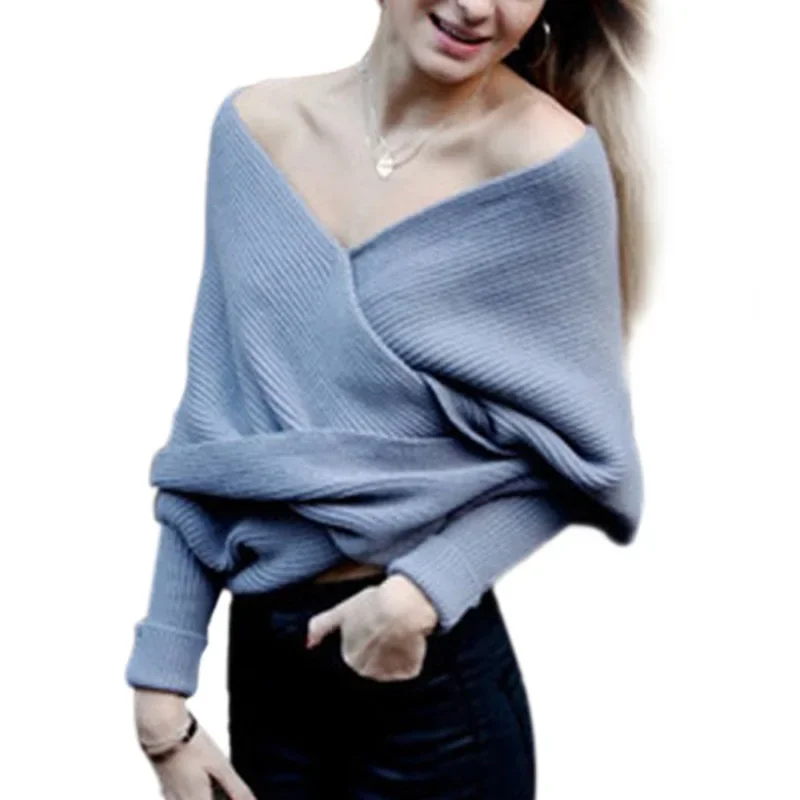 Irregular Fashion Women Knitted Sweaters V Neck Long Sleeve Cross Wrap Front Warm Autumn Winter Pullover Sweater
Irregular Fashion Women Knitted Sweaters V Neck Long Sleeve Cross Wrap Front Warm Autumn Winter Pullover Sweater