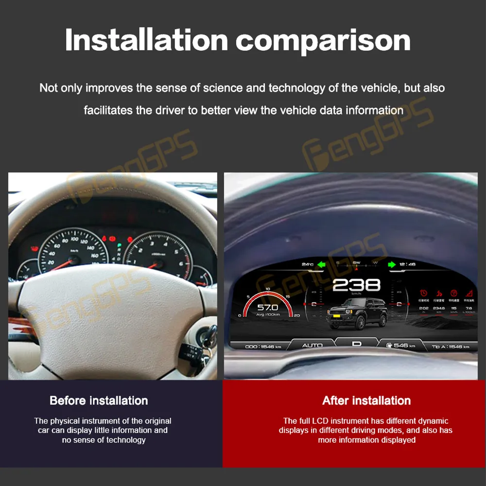 12.3 Inch Digital Cluster For Toyota Prado 2004-2009 LCD Instrument Panel Virtual CockPit Speed Meter Dashboard Car Accessories
12.3 Inch Digital Cluster For Toyota Prado 2004-2009 LCD Instrument Panel Virtual CockPit Speed Meter Dashboard Car Accessories