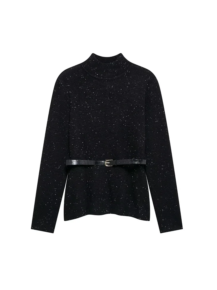 Willshela Women Fashion With Belt Black Pullover Knitted Sweater Vintage O-Neck Long Sleeves Female Chic Lady Outfits
Willshela Women Fashion With Belt Black Pullover Knitted Sweater Vintage O-Neck Long Sleeves Female Chic Lady Outfits