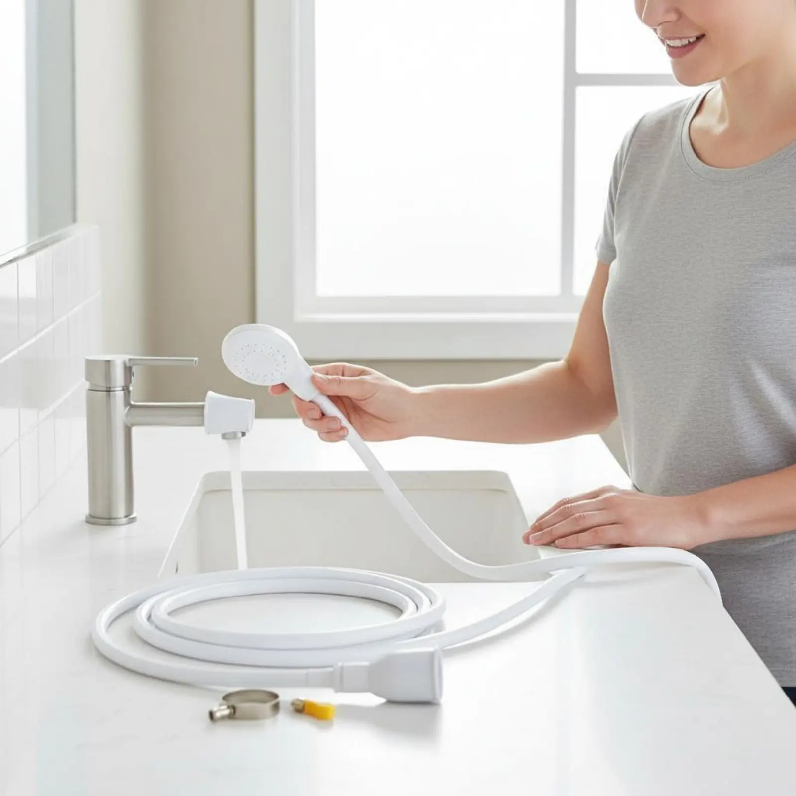 Instant Attach Shower Hose Easy-Install Installation Faucet Shower Head Hose Bathroom Accessory Soft Water Flow for Pet Owners
Instant Attach Shower Hose Easy-Install Installation Faucet Shower Head Hose Bathroom Accessory Soft Water Flow for Pet Owners