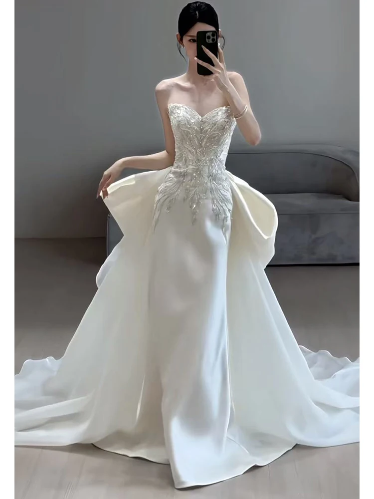 Bridesmaid Fi Tail Gown Satin Fini Wedding Dr 2026 New Sle Small Size Bride Engagement Luxury Feel out Door Dr
Bridesmaid Fi Tail Gown Satin Fini Wedding Dr 2026 New Sle Small Size Bride Engagement Luxury Feel out Door Dr