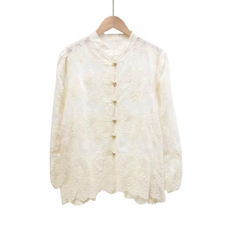 Spring Gentle Exquisite Embroidery Lyocell Cotton Loose Long Sve irt Ladylike Ele Women's New Home BG3B
Spring Gentle Exquisite Embroidery Lyocell Cotton Loose Long Sve irt Ladylike Ele Women's New Home BG3B